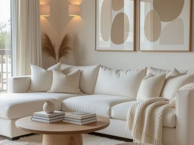Bright White Living Room with Neutral Charm - Copy
