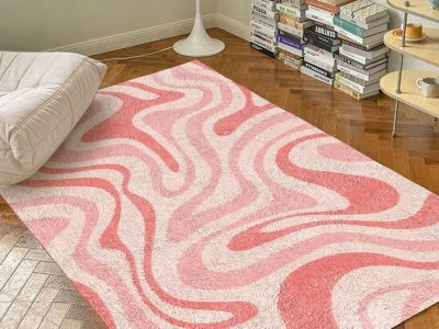 Pink Groovy Wave Retro Carpet _ Funky Danish Pastel Decor Rug _ Bedroom Living Room Rug Modern Y2K Rug _ Plush Trendy Accent Rug - Copy - Copy - Copy